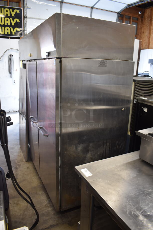 Norlake Commercial Stainless Steel 3 Solid Door Cooler With Polycoated Shelves. One Door Needs 
To Be Re-Attached. 115-230V.  - Image 3 of 7