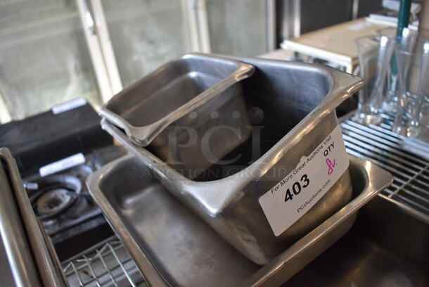 8 Various Stainless Steel Drop In Bins. Including 1/3x6. 8 Times Your Bid! - Image 4 of 4