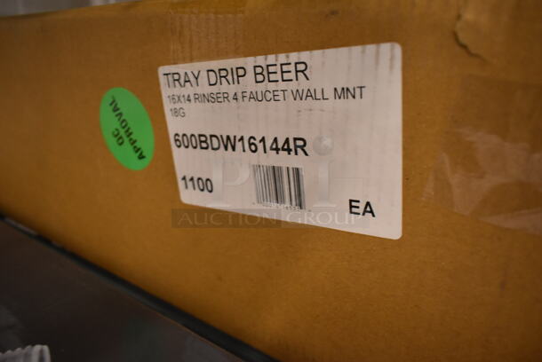 BRAND NEW SCRATCH AND DENT! Regency 600BDW16144R 16" x 6" x 14" Stainless Steel 4 Faucet Wall Mount Drip Tray with Rinser - Image 2 of 2