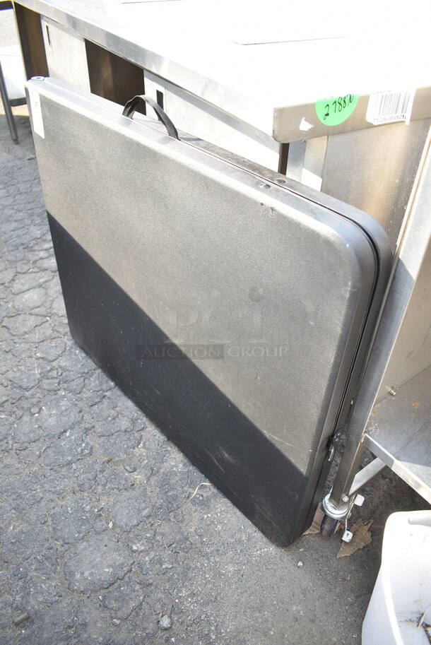 ALL ONE MONEY! Lot of Various Items Including Folding Table, Black Frame and White Poly Trash Can - Image 4 of 6