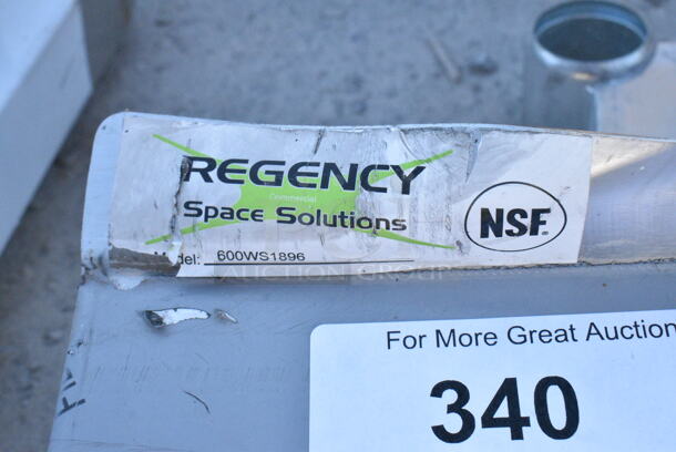 BRAND NEW SCRATCH AND DENT! Regency 600WS1896 18" x 96" 18 Gauge Stainless Steel Solid Wall Shelf - Image 2 of 2