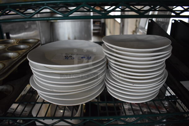ALL ONE MONEY! Lot of 24 Various White Ceramic Plates. 9x7.5x1, 6.5x5.5x1