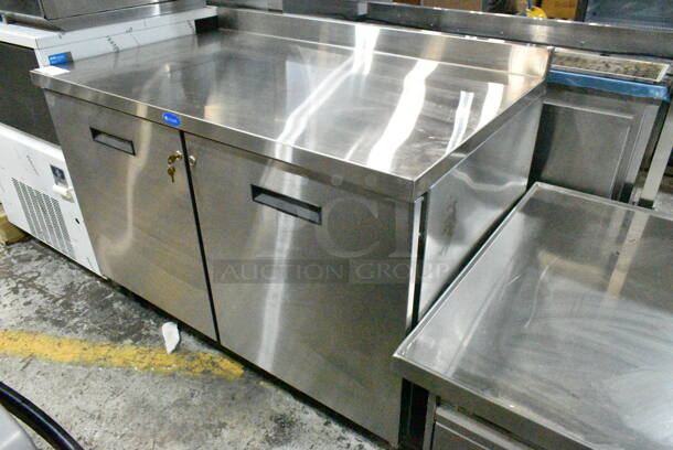 BRAND NEW! 2014 Randell 9302-7 Stainless Steel Commercial 2 Door Work Top Cooler on Commercial Casters. 115 Volts, 1 Phase. Tested and Powers On But Does Not Get Cold - Image 2 of 7