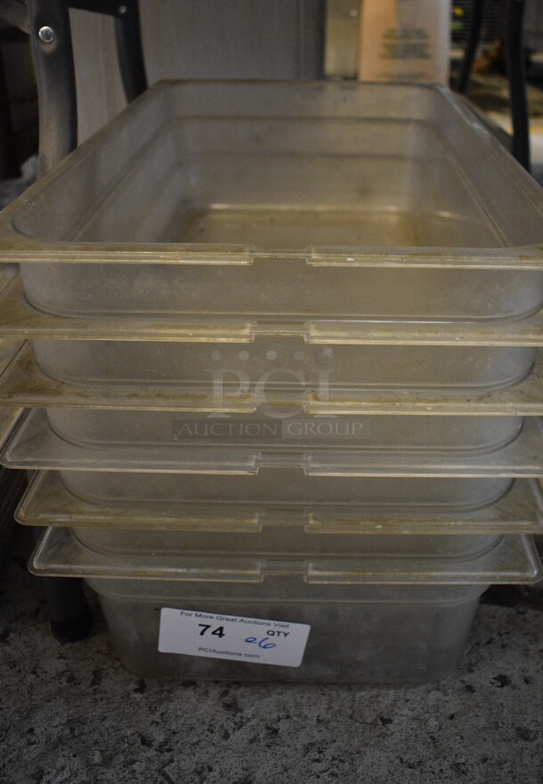 ALL ONE MONEY! Lot of 6 Clear Poly Full Size Drop In Bins! 1/1x6 - Image 1 of 3