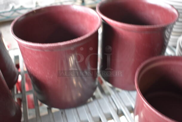 ALL ONE MONEY! Lot of 5 Maroon Poly Bins! 6.5x6.5x4, 6.5x6.5x7 - Image 3 of 4