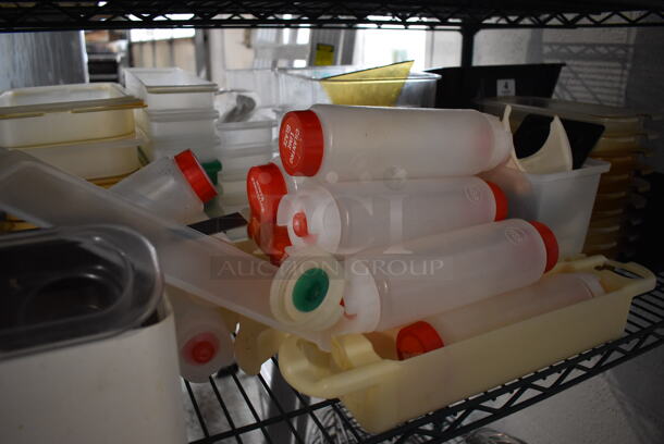 ALL ONE MONEY! Tier Lot of Various Items Including Poly Bins and Condiment Bottles - Image 3 of 5