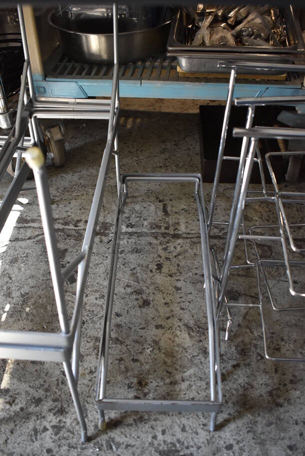 ALL ONE MONEY! Lot of Items Under Table Including 11 Various Metal Stands. Includes 8x24x3.5, 13x22x22, 9x15x18 - Image 4 of 7