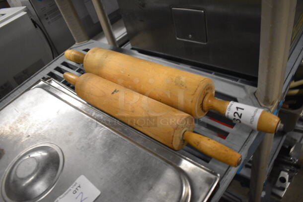 2 Wooden Rolling Pins. 18", 22". 2 Times Your Bid! - Image 2 of 2
