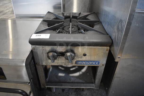 Radiance Stainless Steel Commercial Countertop Gas Powered Single Burner Range. 18x21x25 - Image 1 of 4