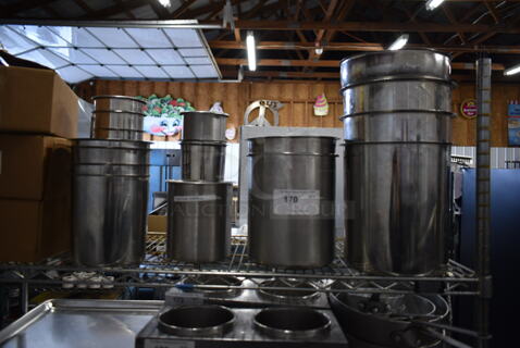 ALL ONE MONEY! Lot of 19 Various Stainless Steel Cylindrical Drop In Bins