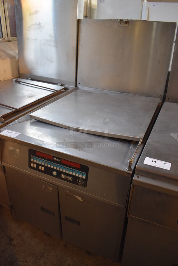 Pitco Frialator DD24RUFM Stainless Steel Commercial Natural Gas Powered Donut Fryer w/ Grease Trap. 72,000 BTU. 29x43x56 - Image 7 of 9