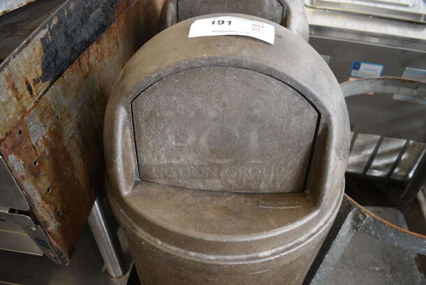 2 Rubbermaid Brown Poly Trash Cans. 14x14x36. 2 Times Your Bid! - Image 3 of 3