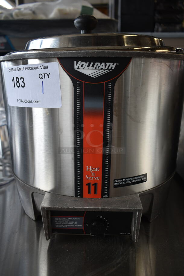 Vollrath HS-11 Stainless Steel Commercial Countertop Electric Powered Soup Kettle Food Warmer w/ Lid. No Drop In. 115 Volts, 1 Phase. Tested and Working! - Image 3 of 5