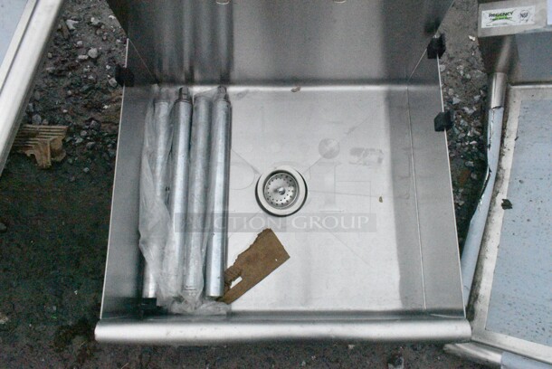 BRAND NEW SCRATCH AND DENT! Steelton 522MS2124 21" x 24" x 8" 18-Gauge 430 Stainless Steel Standing Mop Sink.  - Image 6 of 7