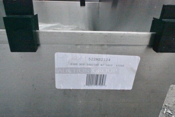 BRAND NEW SCRATCH AND DENT! Steelton 522MS2124 21" x 24" x 8" 18-Gauge 430 Stainless Steel Standing Mop Sink.  - Image 7 of 7