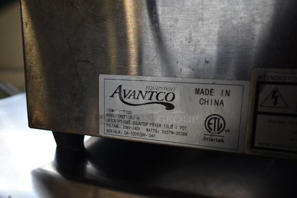 Avantco 177F200 Stainless Steel Commercial Countertop Electric Powered Deep Fat Fryer. 208-240 Volts, 1 Phase. - Image 7 of 7