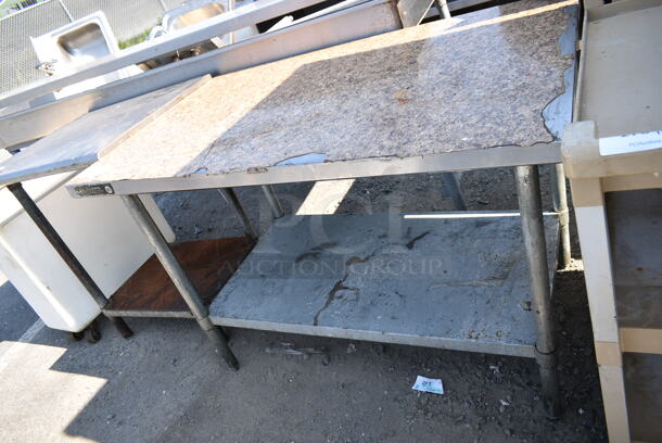 Stainless Steel Table w/ Metal Under Shelf.  - Image 1 of 4