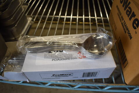 BRAND NEW Box of 36 ProWare 15958 Windsor MW Bouillon Spoons. 6"