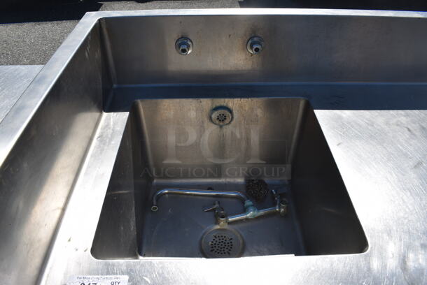 Stainless Steel Commercial Single Bay Sink w/ Under Shelf, Left Side Splash Guard and Back Splash. 84x30x44. Bay 20x20x14 - Image 2 of 4