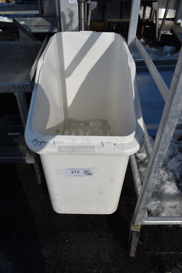 White Poly Ingredient Bin on Commercial Casters.