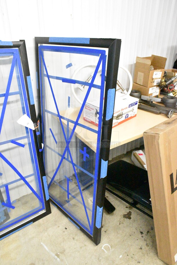 3 BRAND NEW SCRATCH AND DENT! Items Including 82920144 Main Street Equipment 82920144 Right-Hinged Glass Door for GMC-49, 82920136 Main Street Equipment 82920136 Right-Hinged Glass Door for GMC-23, 712MBUP2448 Lavex 24" x 48" Matte Black Steel Urinal Partition. 3 Times Your Bid!  - Image 3 of 11