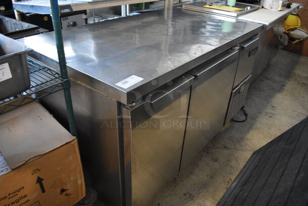 Continental CRA60 Stainless Steel Commercial 3 Door Undercounter Cooler on Commercial Casters. 115 Volts, 1 Phase. 60x34x35. Tested and Working! - Image 3 of 7
