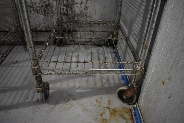Chrome Finish 3 Tier Wire Shelving Unit. BUYER MUST DISMANTLE. PCI CANNOT DISMANTLE FOR SHIPPING. PLEASE CONSIDER FREIGHT CHARGES. 24x18x40. (kitchen) - Image 3 of 3
