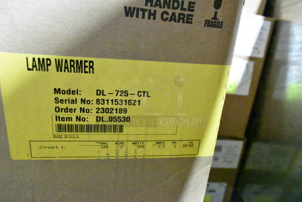 3 BRAND NEW IN BOX! Items; 1 Hatco DL-725-CTL Heat Lamp and 2 Hatco DL-750-CTL Heat Lamp. 120 Volts, 1 Phase. 3 Times Your Bid!  - Image 4 of 5
