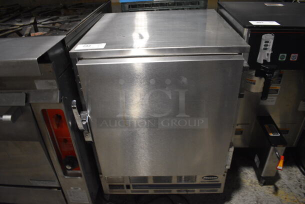 Follett Model REF5 Symphony Stainless Steel Commercial Single Door Undercounter Cooler w/ Poly Coated Racks. 115 Volts, 1 Phase. 24x26x34. Tested and Working!