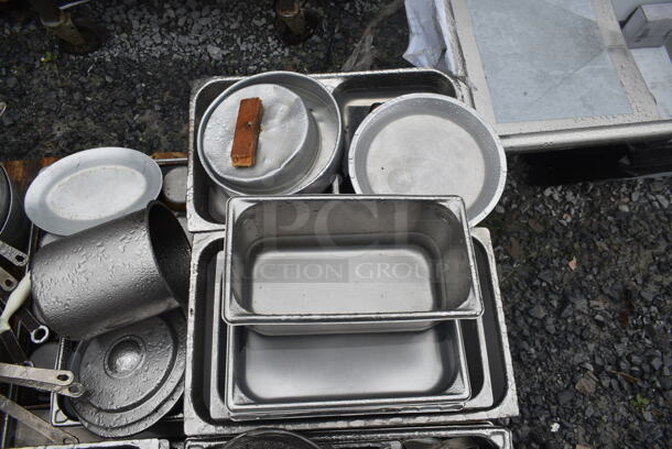 ALL ONE MONEY! PALLET LOT of Various Items Including Stainless Steel Items Drop In Bins and Metal Sauce Pans - Image 7 of 7