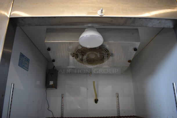 Leader Model LR30 Stainless Steel Commercial Single Door Reach In Cooler w/ Metal Racks. 115 Volts, 1 Phase. 30x33x74.5. Tested and Powers On But Temps At 40 Degrees - Image 5 of 5