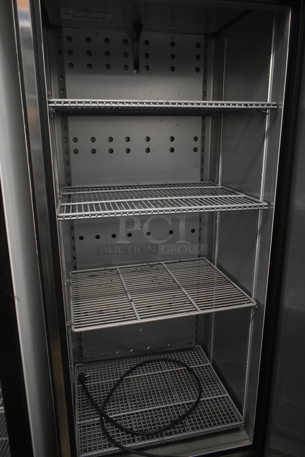 2023 True T-19F-HC ENERGY STAR Stainless Steel Commercial Single Door Reach In Freezer w/ Poly Coated Racks on Commercial Casters. 115 Volts, 1 Phase. Tested and Working! - Image 4 of 5