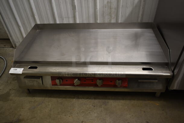 BRAND NEW SCRATCH AND DENT! Avantco 177EG48N Stainless Steel Commercial Countertop Electric Powered Flat Top Griddle. 208/240 Volts, 1 Phase.  - Image 1 of 6