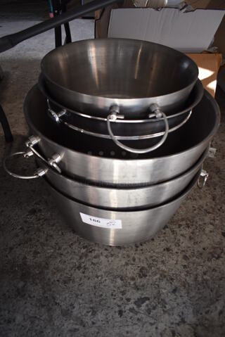 5 Various Metal Buckets. Includes 19x19x9, 15x15x10, 14x14x7.5. 5 Times Your Bid!