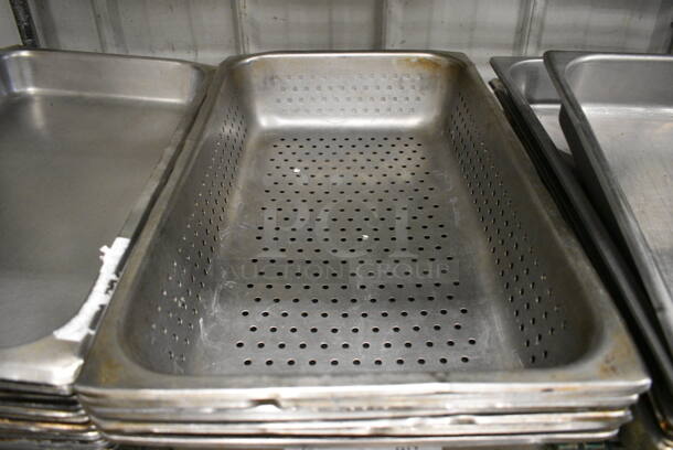 8 Stainless Steel Perforated Full Size Drop In Bins. 1/1x4. 8 Times Your Bid! - Image 2 of 3