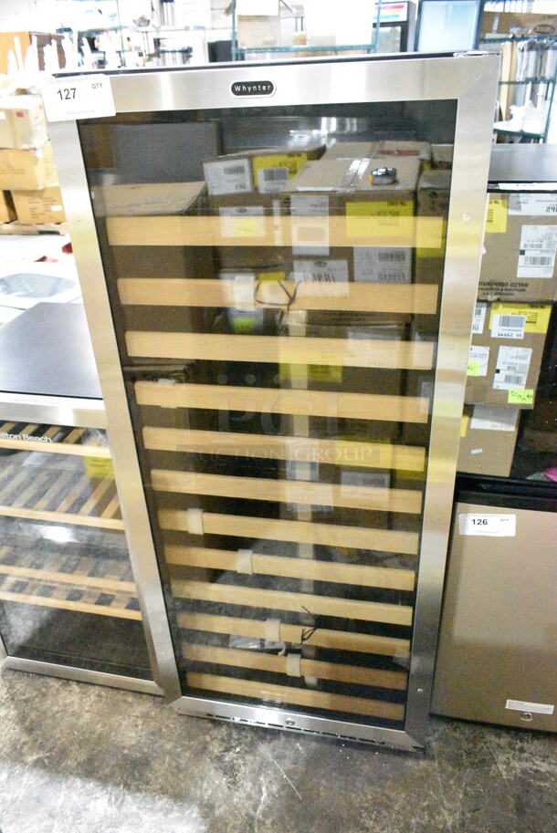BRAND NEW SCRATCH AND DENT! Whynter BWR-1002SD 100 Bottle Built-in Stainless Steel Compressor Wine Refrigerator Merchandiser with Display Rack and LED display. 115 Volts, 1 Phase. Tested and Working! - Image 2 of 9