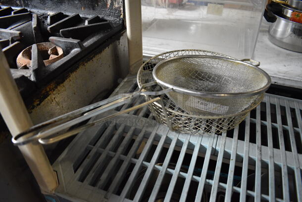 2 Metal Items; Strainer and Basket. Includes 23x10x4. 2 Times Your Bid!