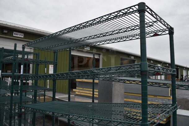 Metro Green Finish 5 Tier Shelving Unit. BUYER MUST DISMANTLE. PCI CANNOT DISMANTLE FOR SHIPPING. PLEASE CONSIDER FREIGHT CHARGES. 60x18x74 - Image 3 of 3