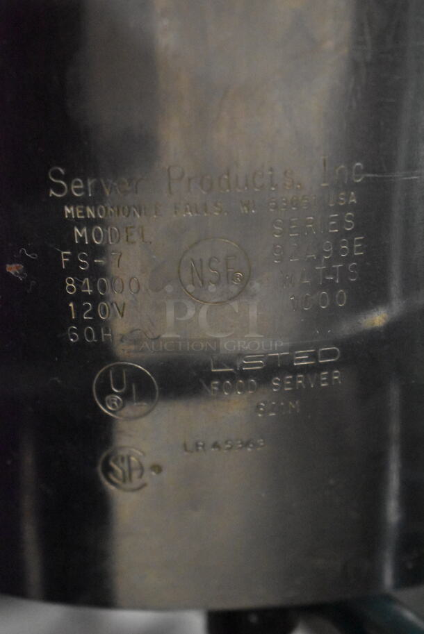 Server FS-7 Stainless Steel Commercial Countertop Food Warmer w/ Drop In and Lid. 120 Volts, 1 Phase.  - Image 6 of 6