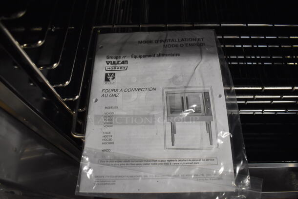 BRAND NEW SCRATCH AND DENT! LATE MODEL! Vulcan VC4GD-11D150K ENERGY STAR Stainless Steel Commercial Natural Gas Powered Powered Full Size Convection Oven w/ View Through Doors, Metal Oven Racks and Thermostatic Controls. 40x32x31.5. Tested and Working! - Image 7 of 7
