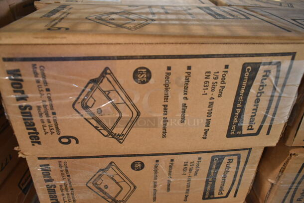6 Boxes of 6 BRAND NEW IN BOX! Rubbermaid FG201P00AMBR Amber Poly 1/9 Size Drop In Bins. 1/9x4. 6 Times Your Bid! - Image 3 of 5
