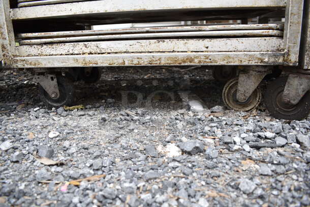 Metal Commercial Pan Transport Rack on Commercial Casters w/ 80 Metal Pans - Image 2 of 7