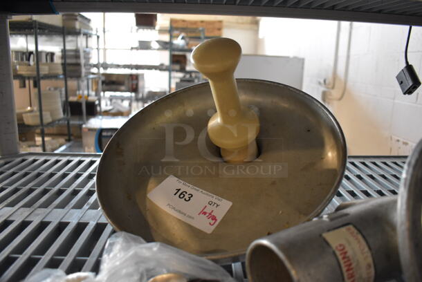 Metal Commercial Grinder w/ Tray and Pusher. Includes 10x10x8 - Image 3 of 4
