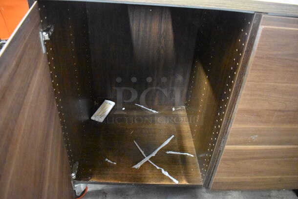 Wood Pattern 2 Door Trash Can Shell on Commercial Casters. 50x26x37 - Image 3 of 5