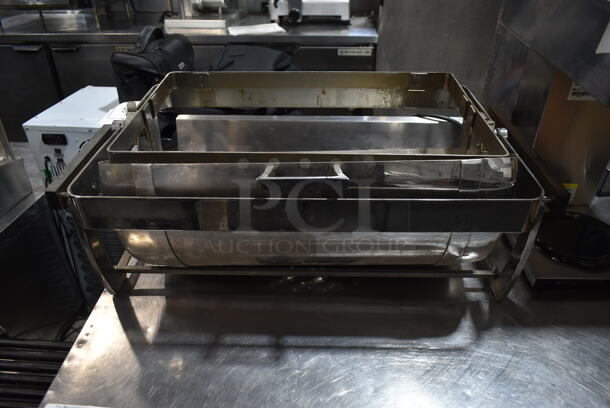 Metal Chafing Dish Frame w/ Rolling Lid. 