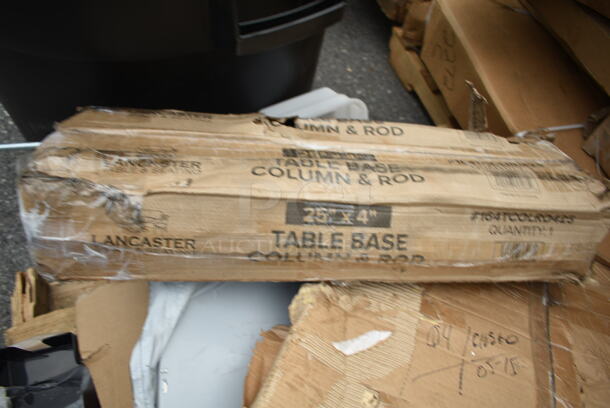 7 BRAND NEW SCRATCH AND DENT! Items Including 164TCOLROD25 Lancaster Table & Seating 25 3/16" Standard Height Table Base Column and Rod, Lavex 475SP40BK 40" Black Free Standing Smoker Pole and Base, Regency 600TB1848G 18" x 48"  304 Stainless Steel Commercial Work Table with 4" Backsplash. 7 Times Your Bid@ - Image 3 of 7