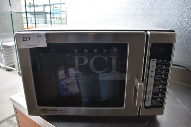 Menumaster Stainless Steel Commercial Countertop Microwave Oven. 22x19x15 - Image 1 of 4