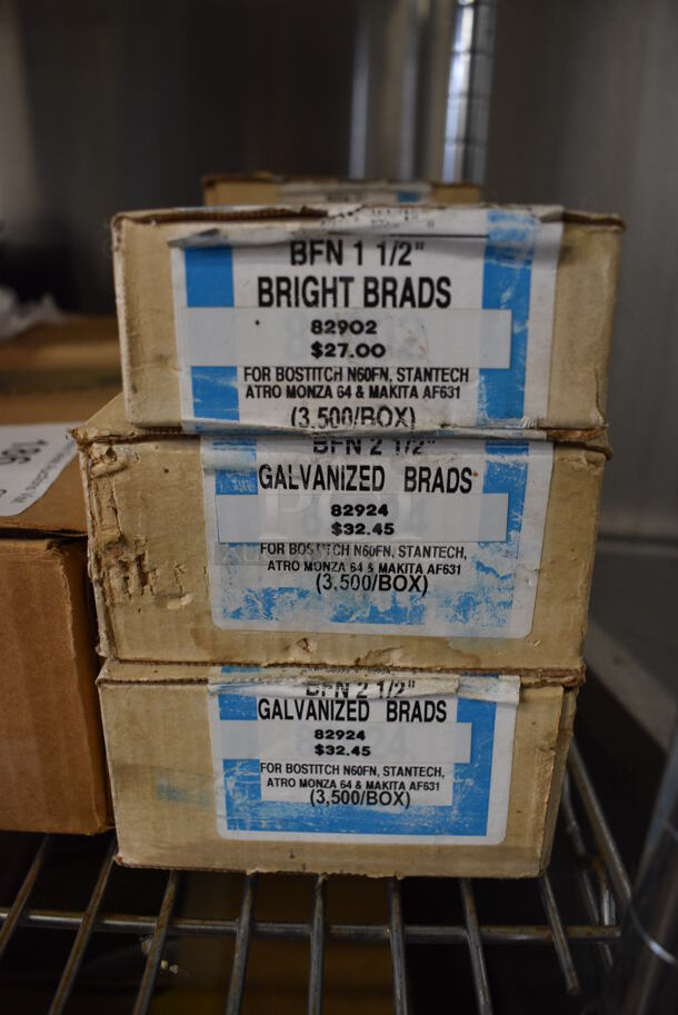 ALL ONE MONEY! Lot of 7 Boxes of Nails / Brads Including 1-1/2" and 2" - Image 2 of 5