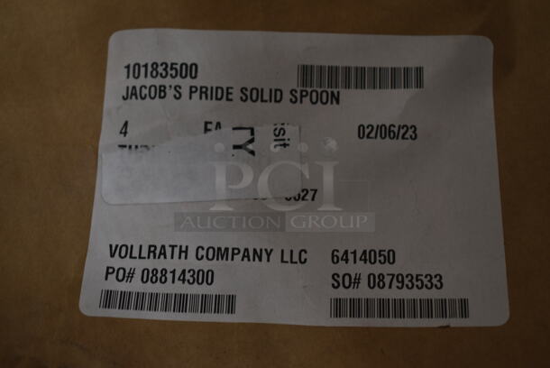 Lot of 4 BRAND NEW! Vollrath 6414050 Heavy-Duty Solid Spoon with Yellow Nylon Ergonomic Handle - Image 4 of 4