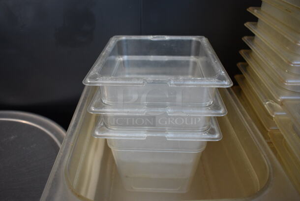 ALL ONE MONEY! Lot of 5 Clear Poly Drop In Bins Including 1/6x6 and 1/2x6 - Image 2 of 3